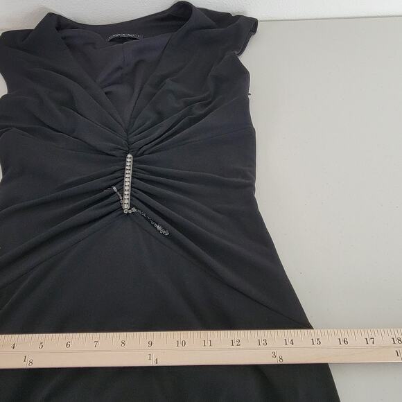 Laundry by Shelli Segal Womens Size 4 Black Gown Long Dress Formal Bling Sparkle - Picture 12 of 13